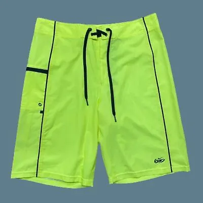 Nike 6.0 Athletic Volt Yellow Black Board Shorts Polyester Mens Size 32 / Medium • $28