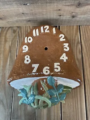 Arnel’s Vintage Mushroom Wall Clock Retro Decor Handpainted Ceramic 1970s Style • $26