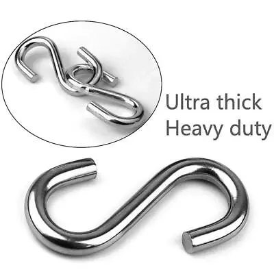 Stainless Steel Small S Hooks 2-8mm Hanging Clothes Kitchen Garage Butcher Tool • $128.35