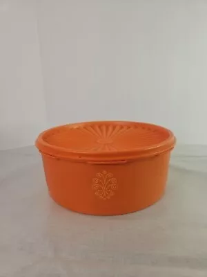 Tupperware ORANGE SERVALIER CANISTER 1204-14 Made In U.S.A. Vintage • $5