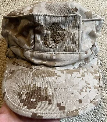 USMC Cover Garrison Marpat Desert US Marine Corps Hat Cap Size Medium • $12.99