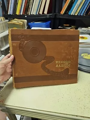 78 RPM Vintage 10  Record Storage Album Book Holder Folder 10 Pocket Brown • $22
