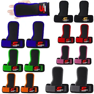 Weight Lifting Training Gym Straps Hand Bar Wrist Support Gloves Palm Wrap Grips • £2.99