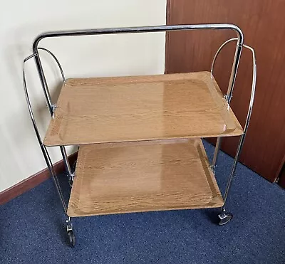 Mid Century Modern Vintage Folding Serving Coffee Tea Table Trolley • £120