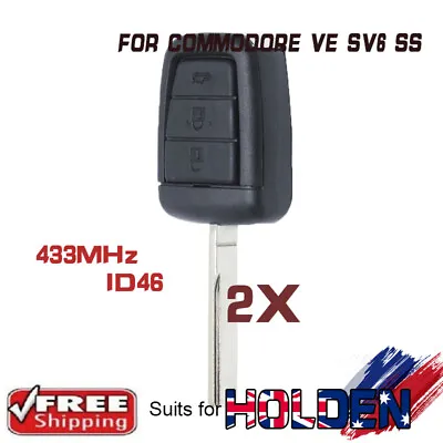 2 Remote Key Fob For Holden VE Commodore 2006 2007 2008 2009 2010 2011 2012 2013 • $68.90