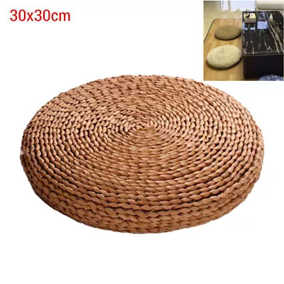 Round Straw Cushion Yoga Meditation Cushion Silk Padding Floor Mat • $18.50