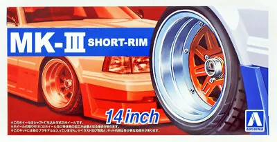 1:24 MK-III Short-Rim 14  Tire Wheel Set Aoshima 55458 Model Car Accessory • $11.99