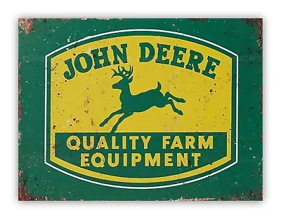 John Deere Style Quality Farm Equipment Metal Tractor Garage Sign Workshop Shed • £4.99