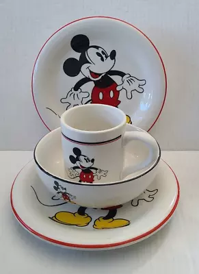 4 Pc Set Disney Mickey & Co Plate Bowl & Mug SET  Gabbay Gibson CERAMIC • $14.99