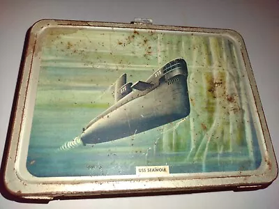 Vintage 1960 US Navy Submarine Seawolf Nautilus Washington Skipjack Lunchbox • $29