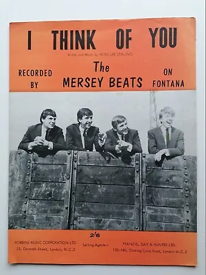The Mersey Beats  Orig 1963  Song Sheet Music   I Think Of You • $12.43