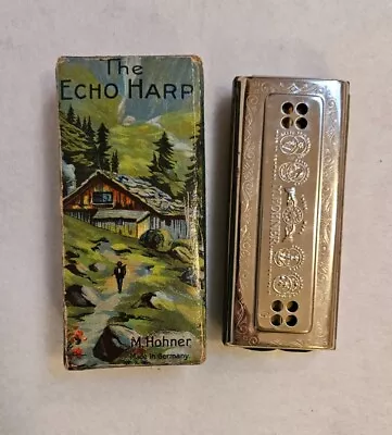 VINTAGE M. Hohner THE ECHO HARP Harmonica With Original Box Germany CG • $45