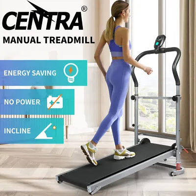 $179.99 • Buy Centra Manual Treadmill Mini Fitness Machine Walking Home Gym Exercise Foldable