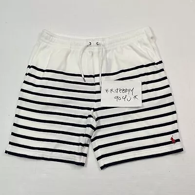 $125 Mens Size XL Polo Ralph Lauren Striped Boucle Terry Pool Beach White Shorts • $69