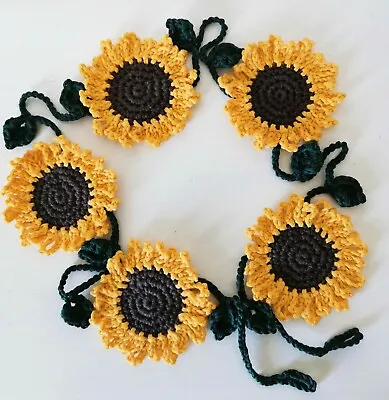 £14.95 • Buy Handmade Sunflowers Bunting, Summer Garland, Sunflowers Nursery Decoration, 