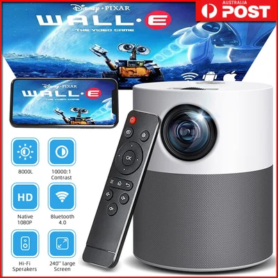 $205.99 • Buy 4K 1080P HD Bluetooth Video Projector Wifi USB HDMI Portable Home Projector AU