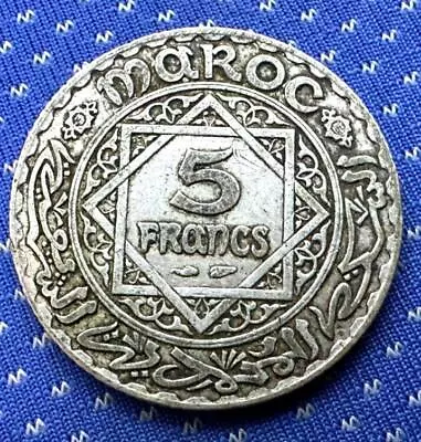 1934 Morocco 5 Francs AH 1352  .680 Silver  Maroc    #MX150 • $29.50
