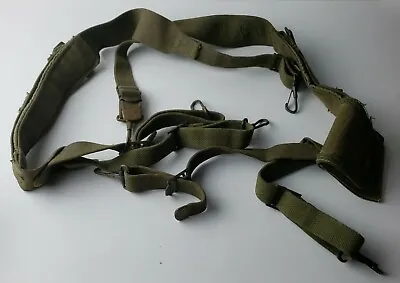 WW2 US M1945 Pack Suspenders With A Pouch Mounted To It. • $100