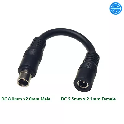 DC 8mm 16AWG 8020 Male To 5.5mm X 2.1mm Female Power Adapter Cable Solar Panel • $5.80