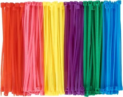 600pcs (100 Per Color) Small Colored Zip Ties 4 Inch Multi-Color Zip Wire Tie • $14.99