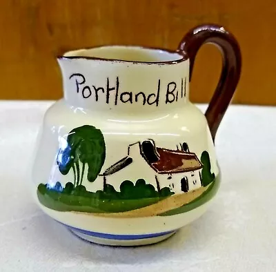 Motto Ware Pitcher Creamer Portland Bill “Take A Little Cream” Cottage Scene VTG • $25