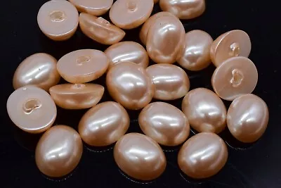 $1.99 • Buy 20 Pearl Peach Oval Cabochon 10 X 12 Mm Japan Crafts Jewelry Making Vintage
