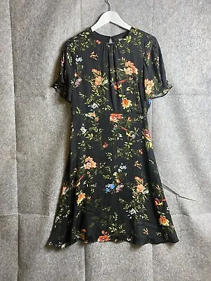 H&M Black Dress Colourful Flower Pattern. EUR 38 Uk S Used 100% Polyester • £10.76