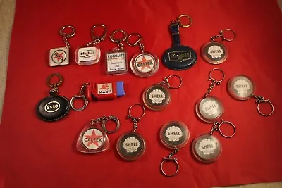 £77.69 • Buy Vintage ,ESSO.MOBIL,TEXACO,BP.SHELL   Keychains, LOT OF 15 ULTRA RARE   UNIQUE
