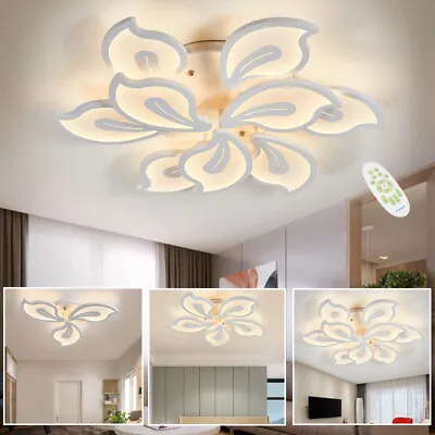 £65.95 • Buy Aluminum LED Ceiling Lamp Ring Square Chandelier Lights Fixture Living Bedroom