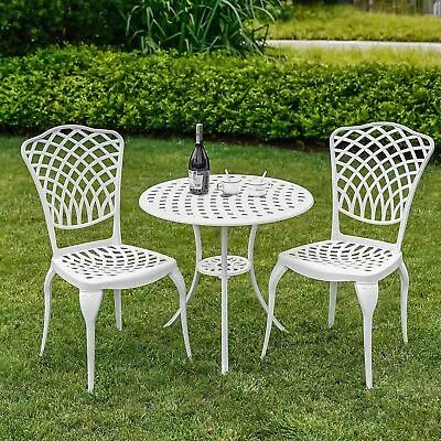 Bistro Set 3 Piece Outdoor Bistro Table Chairs Set Of 2 With 1.97' Umbrella Hole • $229.87