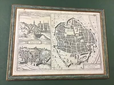 17th Century Map Braun & Hogenberg Views Of Urbino & Sulmona • £236.69