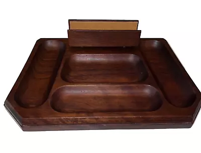 Vintage Swank Wooden Dresser Valet Coin Eyeglass Tray MCM Organizer Japan • $29.99