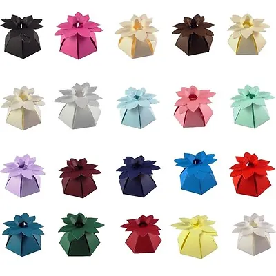 Flower Top Wedding Favour Boxes - Choose Colour - Choose QTY - SC16. 10 50 100 • £2.20