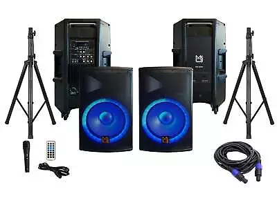 MR DJ PBX4500PKG 15  2-Way PA DJ 4500W Active Powered Bluetooth Karaoke Speaker • $399.99