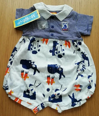 £16 • Buy French Designer MARESE Nautical Style + Bunnies Baby Boy Romper 60cm 0-3 Months
