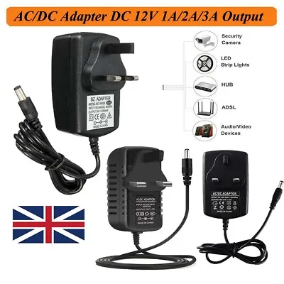 £1.19 • Buy AC/DC 12V 1A 3A UK Power Supply Adapter Safety Charger For LED Strip Lights