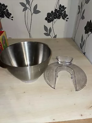 KENWOOD CHEF STAINLESS STEEL MIXING BOWL With Lid KM240 KM260 KM280 Used • £21.24