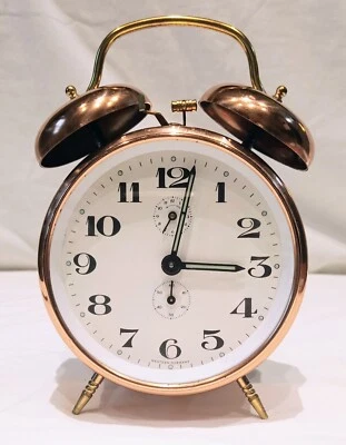 Vintage West German Copper  Alarm Clock 70's  Excellent Working Condition  • £35