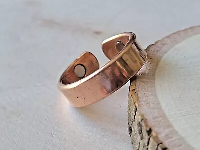 Solid Copper Magnetic Flat Band Ring - Arthritis Pain 9 Mm Pure Copper Ring • $7.25