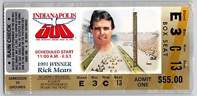 1992 Indianapolis 500 Ticket Stub Racing IMS Rick Mears - Seat 13 • $14.99