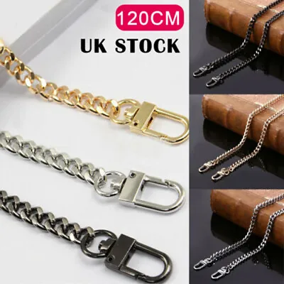 Flat Metal Replacement Chain For Shoulder Bag Handbag Strap Cross Body 120cm UK • £5.58