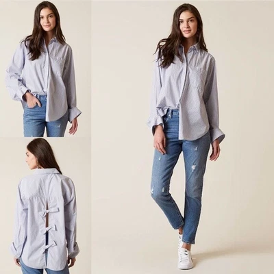 $29.99 • Buy Free People Tie It In A Bow Button Shirt $98 Sz M J Crew Ganni Kule Staud