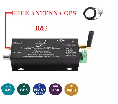 5PCS QK-A026 AIS Receiver With NMEA Multiplexer WiFi+QK-AS04 GPS Antenna R&S • $919.20