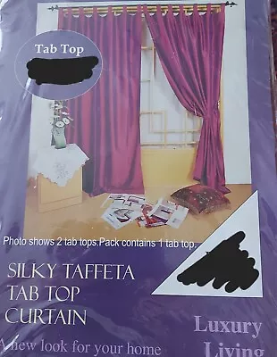 Single Tab Top  Silky Taffeta Door Curtain Rich Chocolate 56  Width X 84  Drop • £10