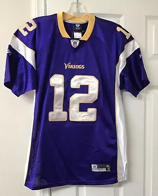 NFL Vikings Harvin #12 On Field Reebok Jersey Replica Sz Youth XL 16-18 - NEW • $40