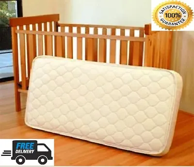 BABY COT BED TODDLER QUILTED MATTRESS WATERPROOF BREATHABLE 140 X 70 X 10 CM • £29.95