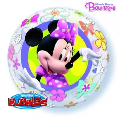 22  Bubbles Minnie Mouse Bow-Tique Disney Stretchy Plastic Balloon Party • $7.99