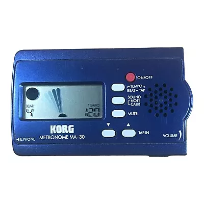 Korg MA-30 Digital Pocket Metronome Music Tuner Compact Blue Tested • $3.98