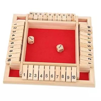  Shut The Box Dice Game Board Games 4 Player 10 Numbers Shut The Box Game  • $34.04