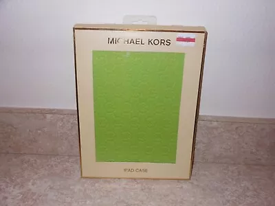 SALE-MICHAEL KORS Neoprene IPad Tablet Sleeve Case LIME Green MK EMBOSSED*$68.00 • $6.99